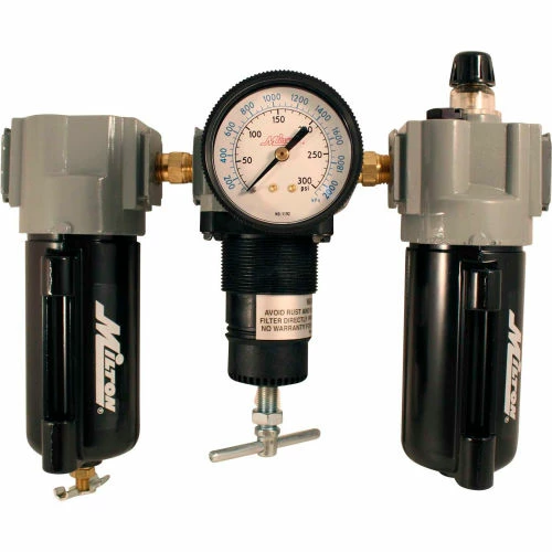 Milton 1102M Deluxe Filter/Regulator/Lubricator Metal Bowl 1/2" NPT 250 PSI 40 Micron