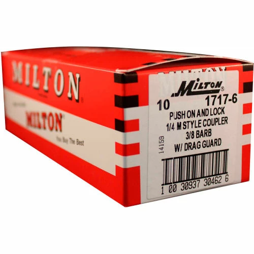 Milton 1717-6 M Style Industrial Push On and Lock Coupler 3/8" Hose Barb 10 Pack - Image 3