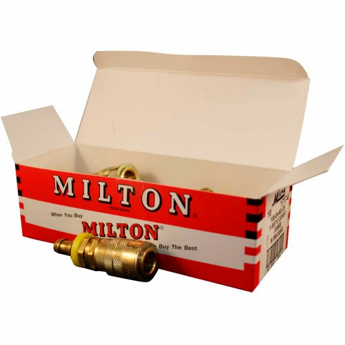 Milton 1717-6 M Style Industrial Push On and Lock Coupler 3/8" Hose Barb 10 Pack - Image 2