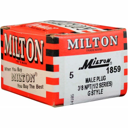 Milton 1859 G Style Industrial Plug 3/8" MNPT 5 Pack - Image 2