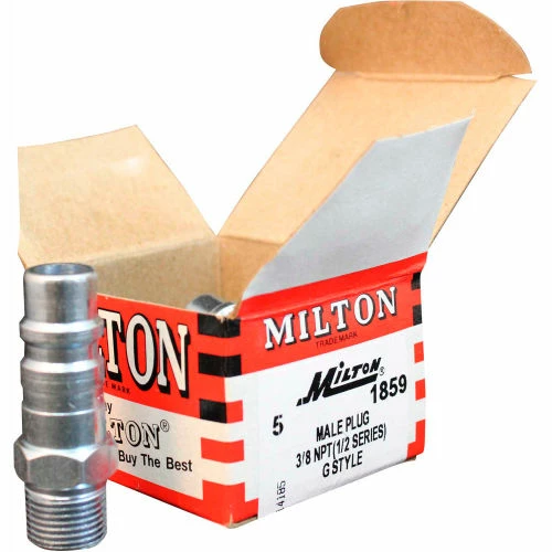 Milton 1859 G Style Industrial Plug 3/8" MNPT 5 Pack - Image 3
