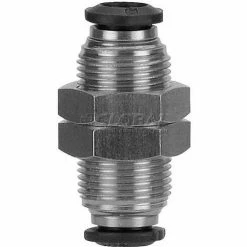 Aignep USA AIGNEP Bulkhead Union 50050N-8, 8mm Tube x 8mm Thread - Pkg Qty 10