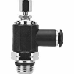 Aignep USA AIGNEP Flow Control, 55915-4-1/8, Knob Adj., 4MM Tube X 1/8" Swift-Fit, Composite Body