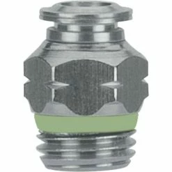 Aignep USA AIGNEP Straight Male Connector, 60000-8-1/8, 8mm Tube x 1/8" BSPT Thread, Stainless Steel