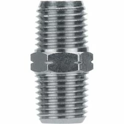 Aignep USA AIGNEP Hex Pipe Nipple, 82200N-02, 1/8" NPTF, Nickel Plated Brass - Pkg Qty 10