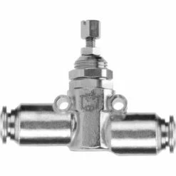 Aignep USA AIGNEP Inline Flow Control, 82815-04, 1/4" Tube, Nickel Plated Brass
