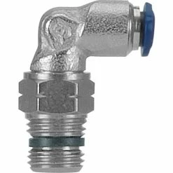 Aignep USA AIGNEP Swivel Elbow, 88115-02-32, 1/8" Tube x 10-32 UNF Thread, Nickel Plated Brass - Pkg Qty 10