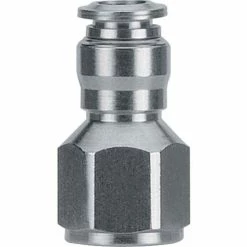 Aignep USA AIGNEP Straight Female, 89030-02-02, 1/8" Tube x 1/8" NPTF Female Thread, Metallic Collet - Pkg Qty 10