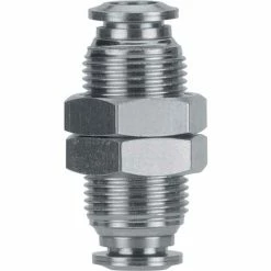 Aignep USA AIGNEP Bulkhead Union, 89050-04, 1/4" Tube, Metallic Collet - Pkg Qty 10
