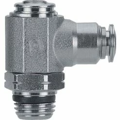 Aignep USA AIGNEP Flow Control, 89953-06-04, Screw Adj., 3/8" Tube x 1/4" Swift-Fit, Metallic Collet