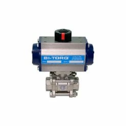 BI-TORQ 2" 3-Pc SS NPT Ball Valve W/Dbl. Acting Pneum. Actuator