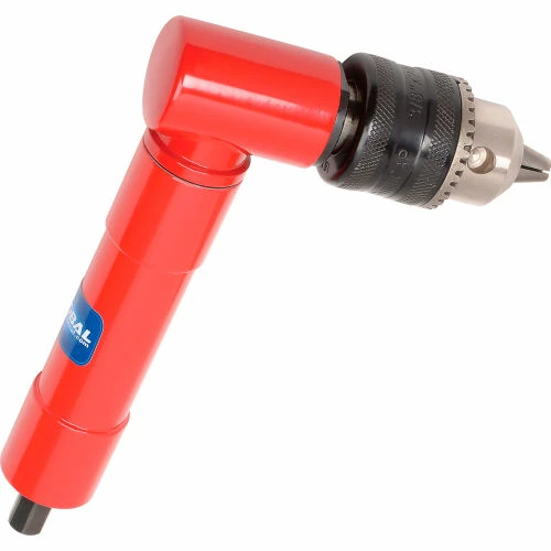 Global Industrial Right Angle Air Drill, Standard Keyed, 3/8" Chuck, 1800 RPM