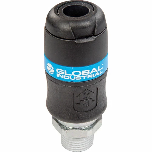 Global Industrial Safety Quick Coupling, Industrial Interchange, 3/8" MNPT - Pkg Qty 10 - Image 2