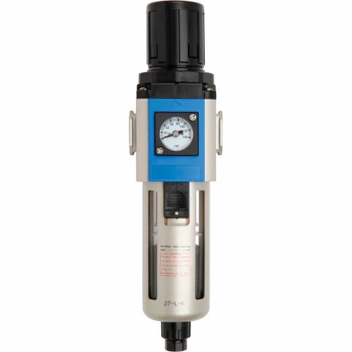 Bimba-Mead, Filter/Regulator, MGFR300-08-M, 1/4" NPT Ports, Manual Drain, Polycarbonate Bowl