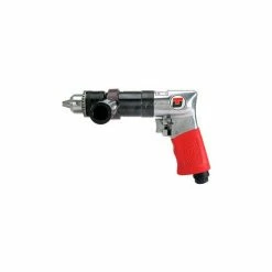 Universal Tool Reversible Pistol Grip Air Drill, Keyed, 1/2" Chuck, 450 RPM