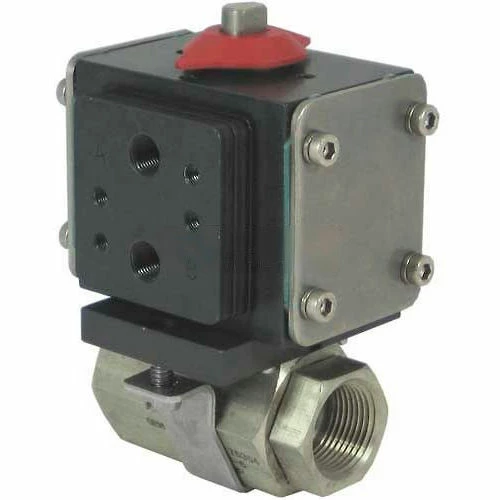 Gemini Valve® S/S Ball Valve W/500 Series Double-Acting Pneumatic Actuator, 3/4"