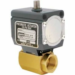 Gemini Valve® High Duty Cycle Brass Ball Valve, Double-Acting Pneumatic Actuator, 1/2"