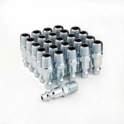 Primefit 6-Ball Industrial M-Style Steel Plug 1/4" x 1/4" Male NPT - Pack of 25