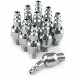 Primefit Industrial M-Style Swivel Steel Plug 1/4" x 1/4" Male NPT - Pack of 10