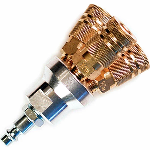 Primefit (3-Way)Round Air Manifold with -3 1/4" Industrial 6-Ball Brass Couplers