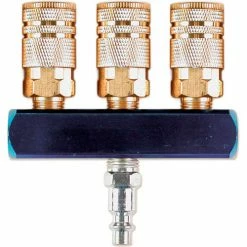 Primefit (3-Way) Bar Air Manifold Assembly with Industrial 6-Ball Couplers, 1/4"