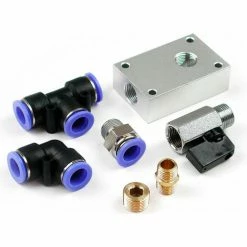 Primefit Air Push to Connect Deluxe 8 Piece Outlet Kit with 1/4" Brass Coupler