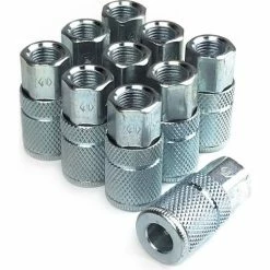 Primefit T-Style 6-Ball Coupler 1/4" x 1/4" Female Steel - Pack of 10