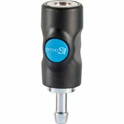 Prevost Prevo S1 Safety Quick Coupling - 1/4" Industrial Interchange with 3/8" Hose Barb Connection - Pkg Qty 10