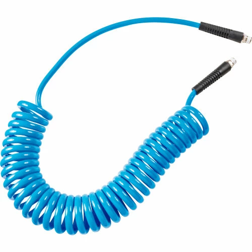 Prevost Polyurethane Spiral Hose 32' with Non-Scratch Fittings and 1/4" MNPT THD Connections