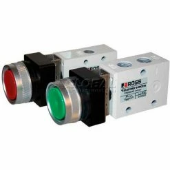 ROSS® Pneumatic Flush Red Push Button Valve D1223B2FPR, 1/4" BSPP