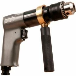 JET Reversible Pistol Grip Air Drill, Standard Keyed, 1/2" Chuck, 800 RPM