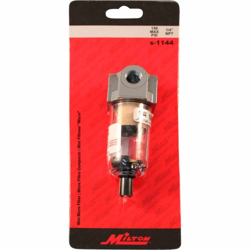 Milton S-1144 Mini Filter Polycarbonate Bowl 1/4" NPT 150 PSI 20 Micron - Image 2